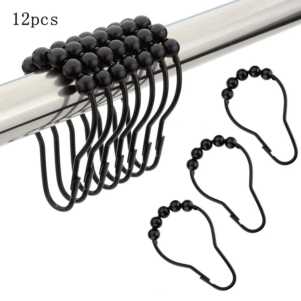 12 Pieces Black Curtain Hanging Hooks Portable Household Shower Curtain Rings Black Iron Hooks Shower Curtain Accessories
12 Pieces Black Curtain Hanging Hooks Portable Household Shower Curtain Rings Black Iron Hooks Shower Curtain Accessories