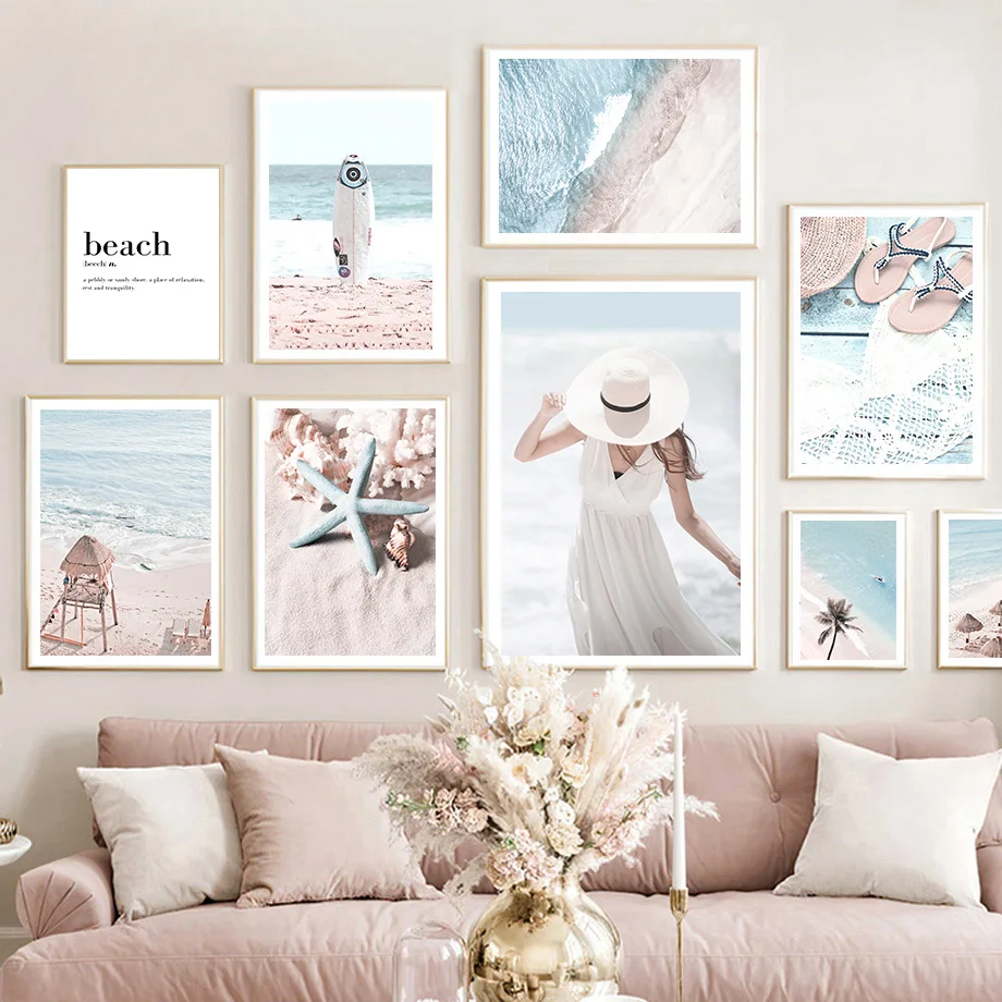 Tropical Beach Scenery Girl Surfboard Starfish Wall Canvas Painting Nordic Poster And Prints Wall Pictures For Living Room Decor
Tropical Beach Scenery Girl Surfboard Starfish Wall Canvas Painting Nordic Poster And Prints Wall Pictures For Living Room Decor