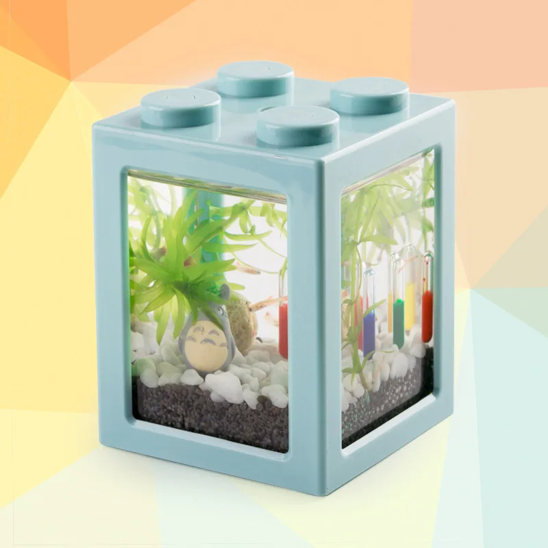 

Mini Multicolor Stackable Building Blocks Ecological Creative Aquarium Fish Spider Tank Small Reptile Pet Boxes Home Decoration