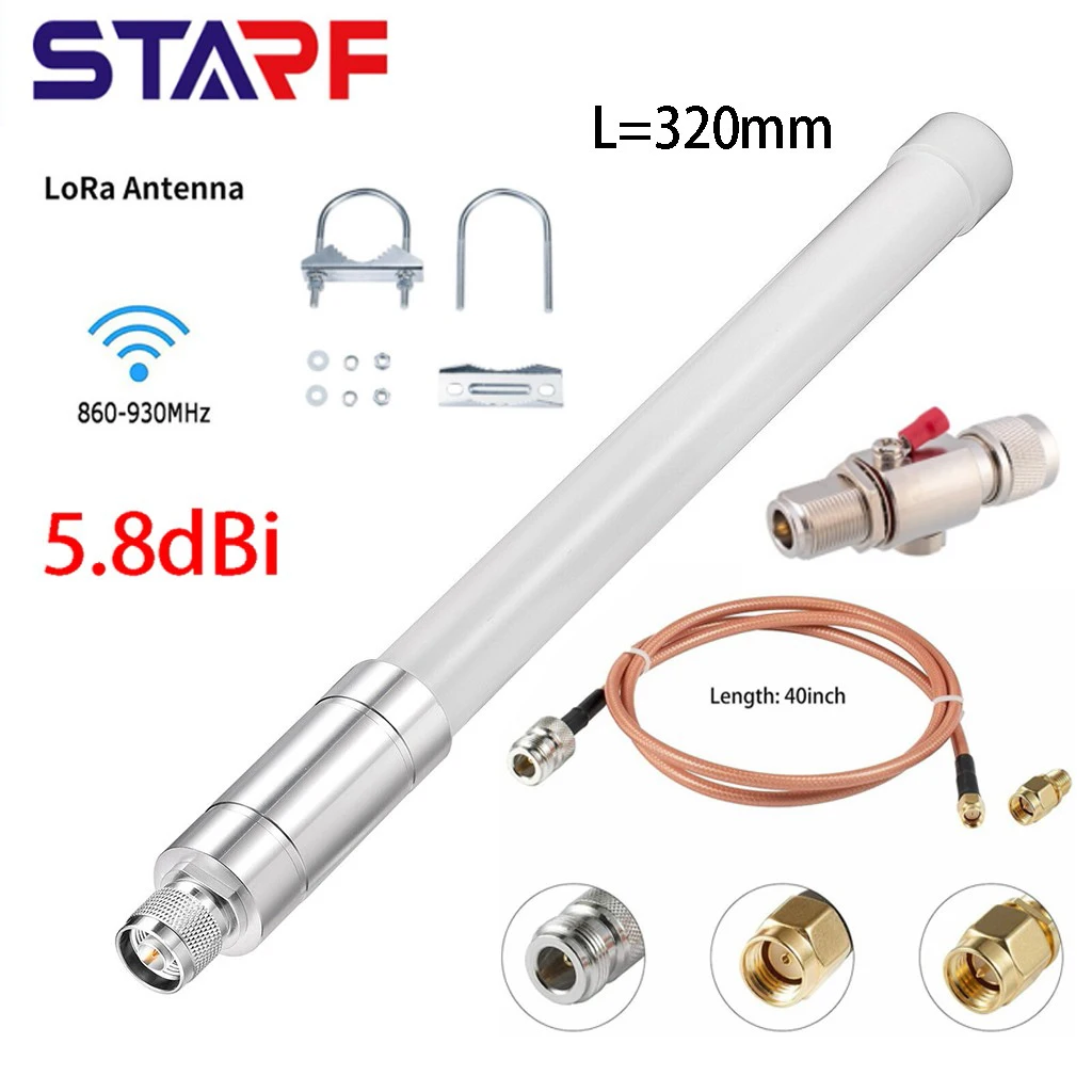 5.8 DBi Male Antenna 860-930MHz Outdoor For RAK LoRa Omni Fiberglass Fiber Antenna Kit Helium Hotspot Cellular Amplifier
5.8 DBi Male Antenna 860-930MHz Outdoor For RAK LoRa Omni Fiberglass Fiber Antenna Kit Helium Hotspot Cellular Amplifier