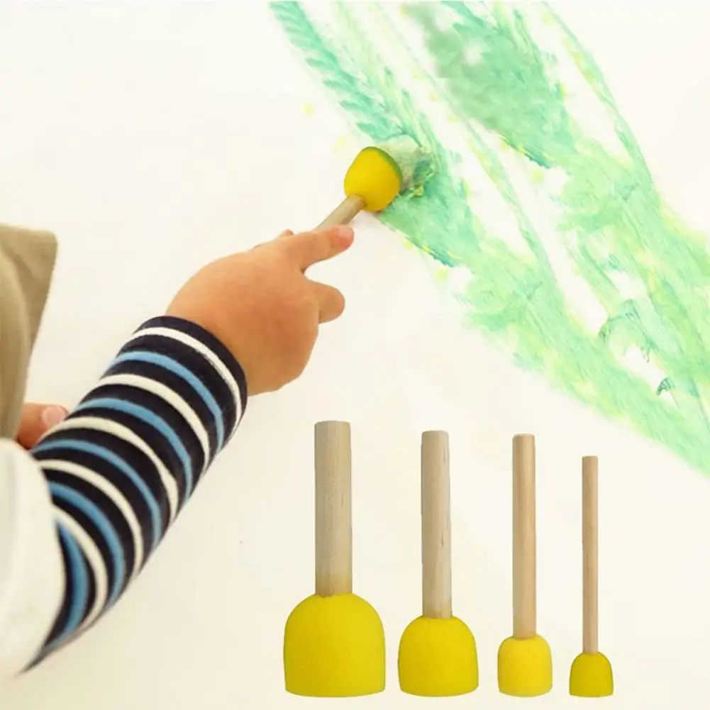 5Pcs Painting Brushes Super Soft Head User-friendly Wood Round Sponge Foam Brush DIY Painting Gadgets School Supplies Kids Gifts
5Pcs Painting Brushes Super Soft Head User-friendly Wood Round Sponge Foam Brush DIY Painting Gadgets School Supplies Kids Gifts