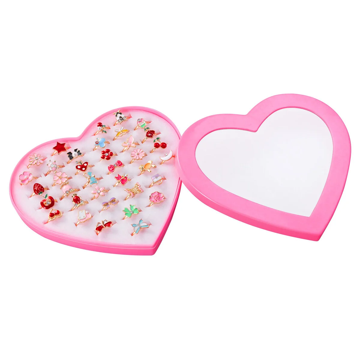 Kids Ring Set, 36 Little Girl Adjustable Rings in Box Kids Jewelry Rings Set with Heart Shape Case Girl Rings for Kids and
Kids Ring Set, 36 Little Girl Adjustable Rings in Box Kids Jewelry Rings Set with Heart Shape Case Girl Rings for Kids and