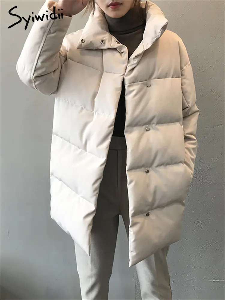 Syiwidii Puffer Parkas Winter Jacket Women 2022 Thicken Warm Ladies Long Coats 2022 Stand Collar Button Down Oversized Outerwear
Syiwidii Puffer Parkas Winter Jacket Women 2022 Thicken Warm Ladies Long Coats 2022 Stand Collar Button Down Oversized Outerwear