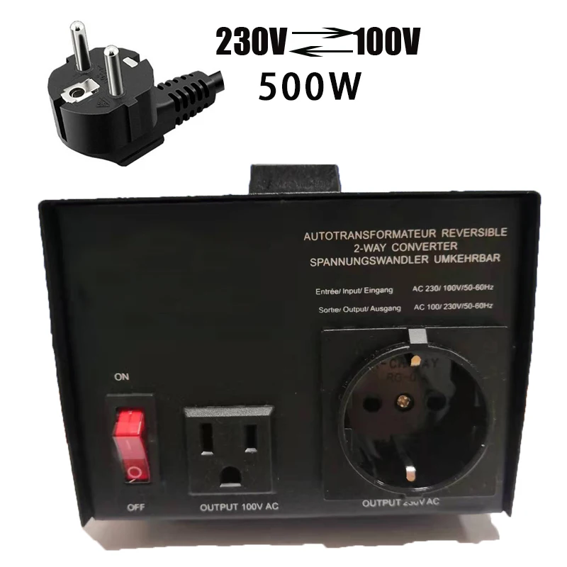500W 230V to 100v Transformer Voltage Regulator UK Plug Step Up And Down Voltage Converter For Home-use Electrical
500W 230V to 100v Transformer Voltage Regulator UK Plug Step Up And Down Voltage Converter For Home-use Electrical