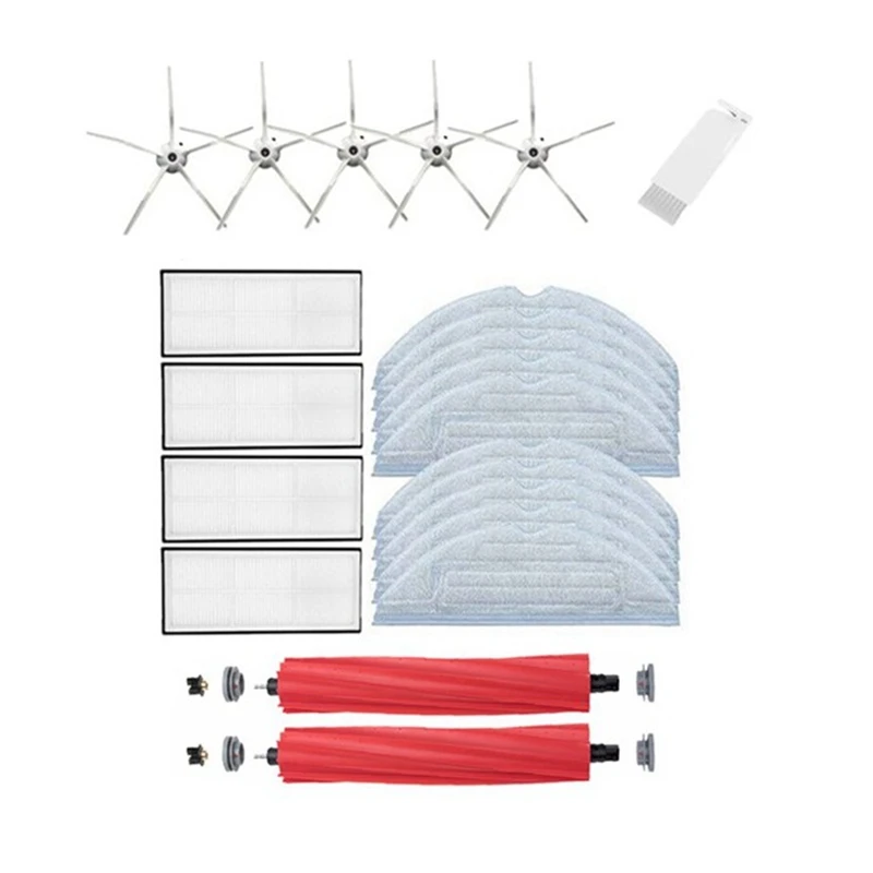 22Pcs Vacuum Cleaner Spare Parts Main Brush Side Brush Hepa Filter Mop Cloth For Xiaomi Roborock S7 T7S T7S PLUS 
22Pcs Vacuum Cleaner Spare Parts Main Brush Side Brush Hepa Filter Mop Cloth For Xiaomi Roborock S7 T7S T7S PLUS