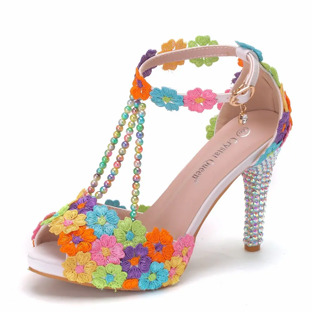 Crystal Queen Ankle Strap Women Sweet Fashion White Colored Floral Stilettos Party Tassel Bridal Wedding Shoes High Heel
Crystal Queen Ankle Strap Women Sweet Fashion White Colored Floral Stilettos Party Tassel Bridal Wedding Shoes High Heel