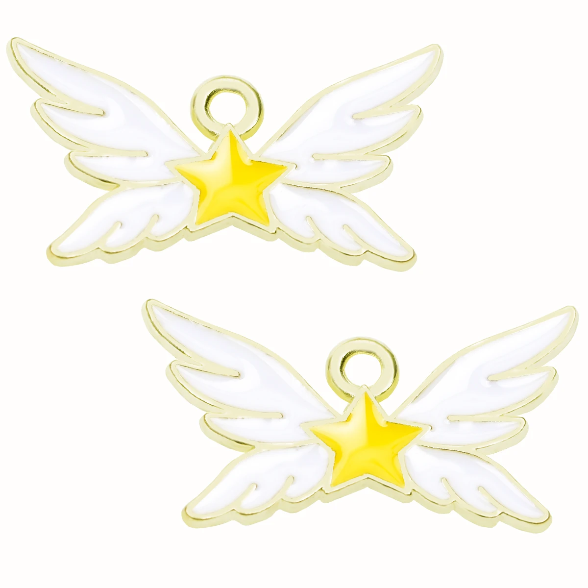 5pcs/Lot Kawaii Angels Wings Stars Enamel Charms White Color Dripping Oil Pendant For Handmade Jewelry Crafts Making Parts
5pcs/Lot Kawaii Angels Wings Stars Enamel Charms White Color Dripping Oil Pendant For Handmade Jewelry Crafts Making Parts