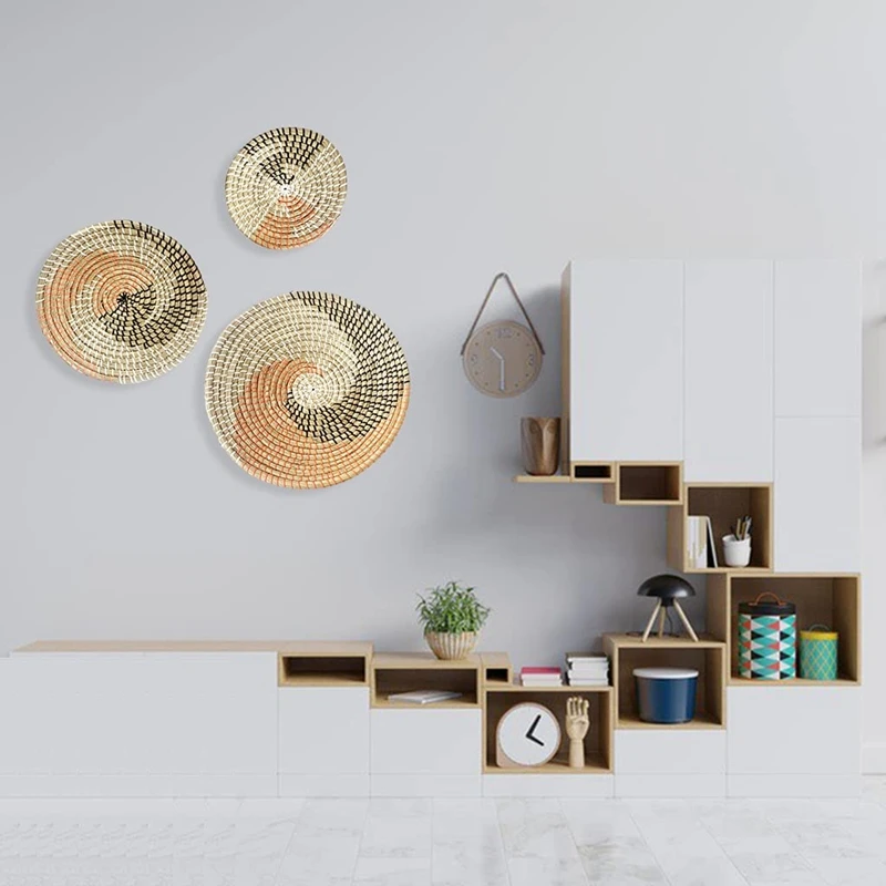 3 Set Of Wall Decor Seaweed Baskets Woven Seagrass Hanging Flat Baskets Ornament Boho Round Baskets For Wall Decoration
3 Set Of Wall Decor Seaweed Baskets Woven Seagrass Hanging Flat Baskets Ornament Boho Round Baskets For Wall Decoration