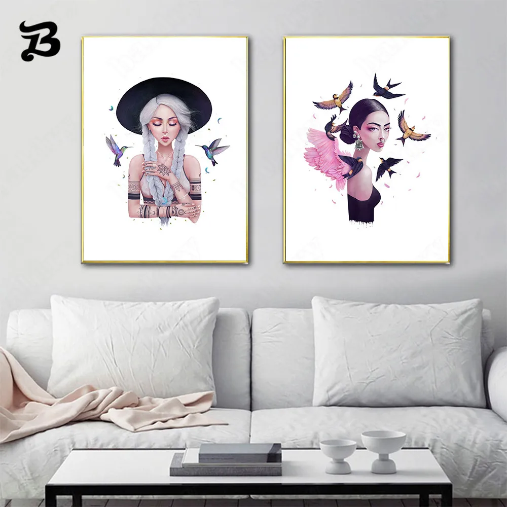 Boho Cartoon Beautiful Girls Canvas Painting Fashion Wall Art Canvas Print Posters Wall Pictures for Living Room Home Decoration
Boho Cartoon Beautiful Girls Canvas Painting Fashion Wall Art Canvas Print Posters Wall Pictures for Living Room Home Decoration