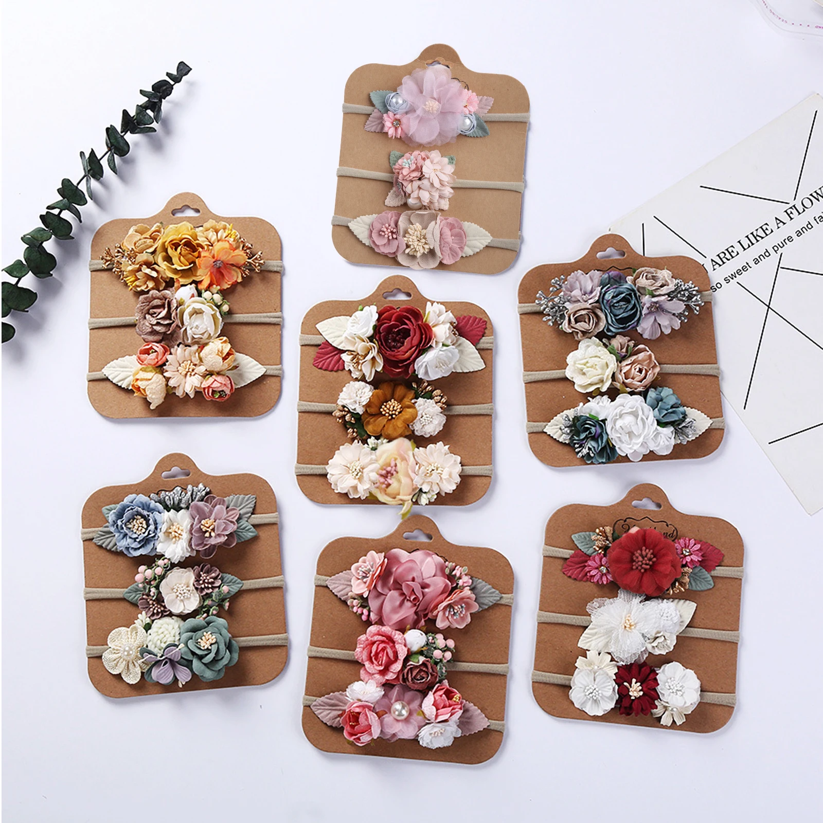 3Pcs Newborn Infant Baby Girls Floral Headbands Set Artificial Flower Leaves Crown Elastic Hair Band Toddler Headwrap Photograph
3Pcs Newborn Infant Baby Girls Floral Headbands Set Artificial Flower Leaves Crown Elastic Hair Band Toddler Headwrap Photograph