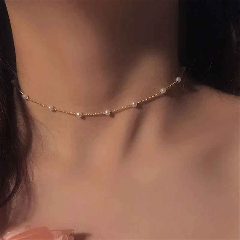 New Beads Neck Chain Kpop Pearl Choker Necklace Gold Color Goth Chocker Jewelry on The Neck Pendant Collar for Women Jewelry Set
New Beads Neck Chain Kpop Pearl Choker Necklace Gold Color Goth Chocker Jewelry on The Neck Pendant Collar for Women Jewelry Set
