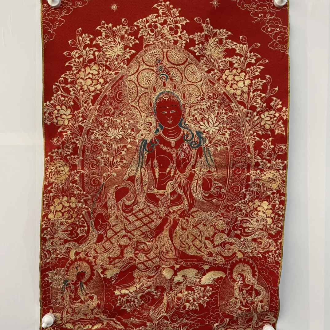 35"Thangka Embroidery Tibetan Buddhism silk brocade Red Tara Buddha Thangka hanging screen Worship Hall Town house Exorcism
35"Thangka Embroidery Tibetan Buddhism silk brocade Red Tara Buddha Thangka hanging screen Worship Hall Town house Exorcism