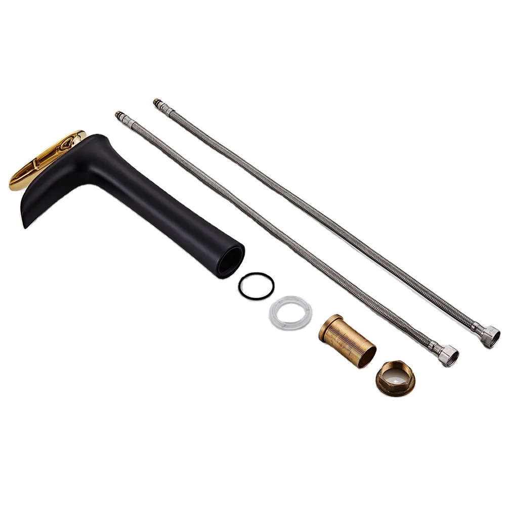 Gold And Black Basin Faucet Deck Mounted Single Handle Copper Taps Hot/Cold Water Mixer Single Hole
Gold And Black Basin Faucet Deck Mounted Single Handle Copper Taps Hot/Cold Water Mixer Single Hole