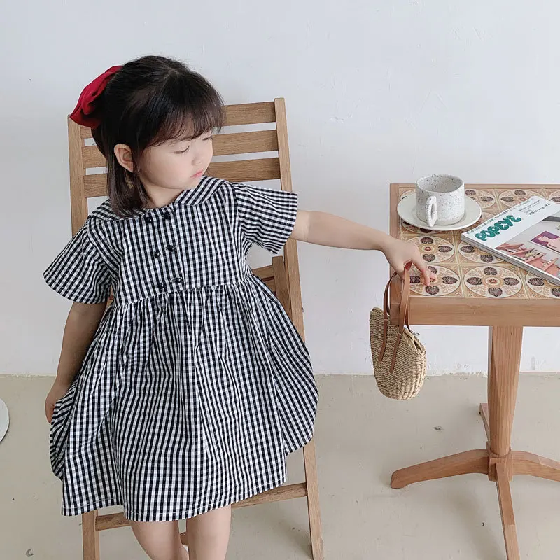 2022 summer new children's dress children's baby lapel plaid short-sleeved dress
2022 summer new children's dress children's baby lapel plaid short-sleeved dress