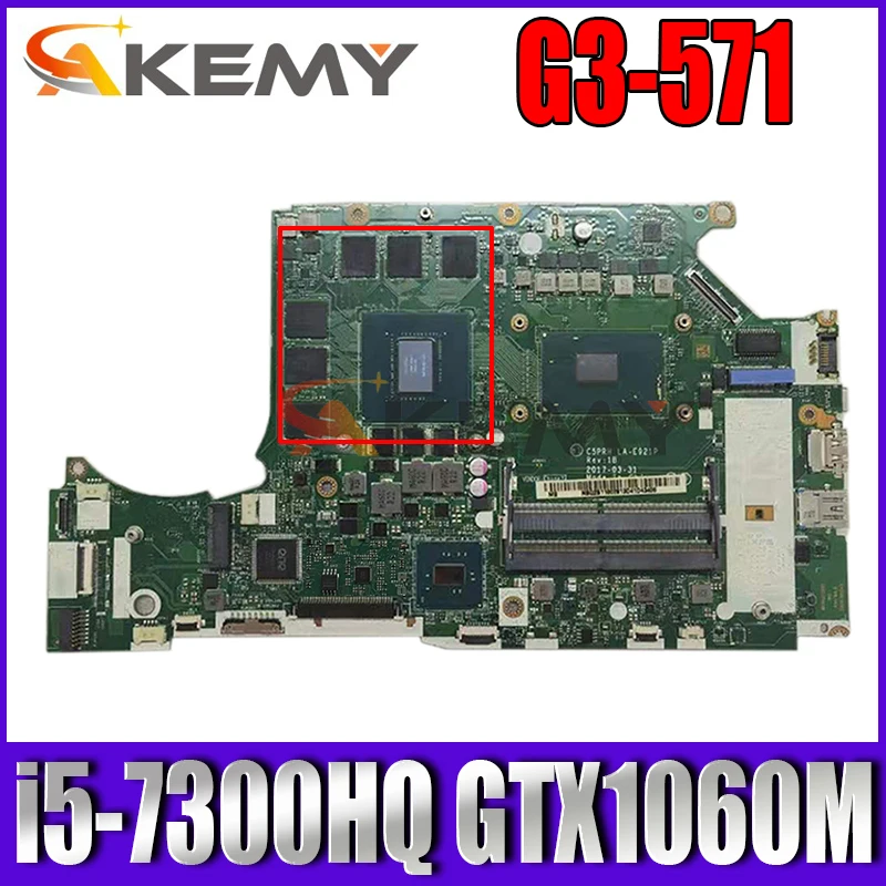 

NBQ2B11002 NB.Q2B11.002 For Acer Predator Helios 300 G3-571 Laptop Motherboard C5PRH LA-E921P With i5-7300HQ N17E-G1-A1 100%Test