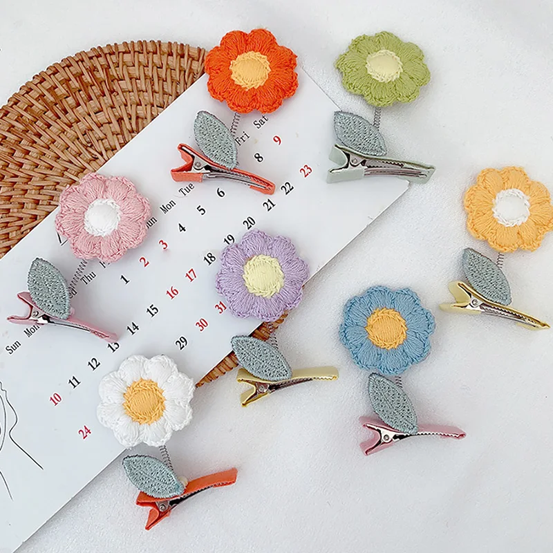 Handmade Cute Hair Clips Sunflower Crochet Flower Barrettes Girl Hairpin Wool Knitting Headwear Children Spring Hair Accessories
Handmade Cute Hair Clips Sunflower Crochet Flower Barrettes Girl Hairpin Wool Knitting Headwear Children Spring Hair Accessories