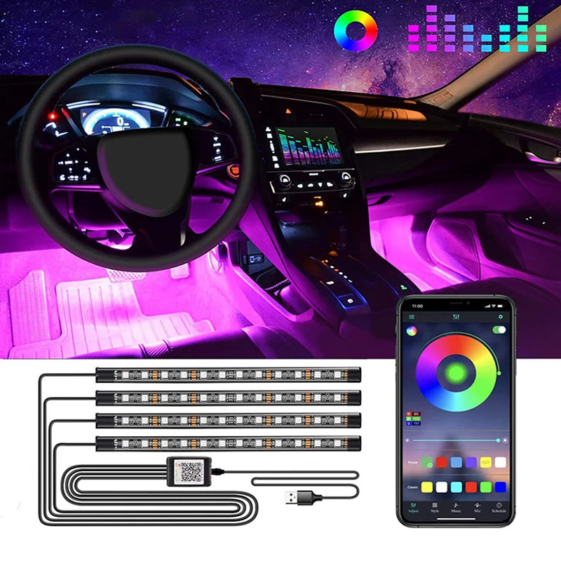 Светодиодная лента RGB для салона автомобиля, декоративная Беспроводная лампа с USB, несколько режимов подсветки для автомобиля
Светодиодная лента RGB для салона автомобиля, декоративная Беспроводная лампа с USB, несколько режимов подсветки для автомобиля