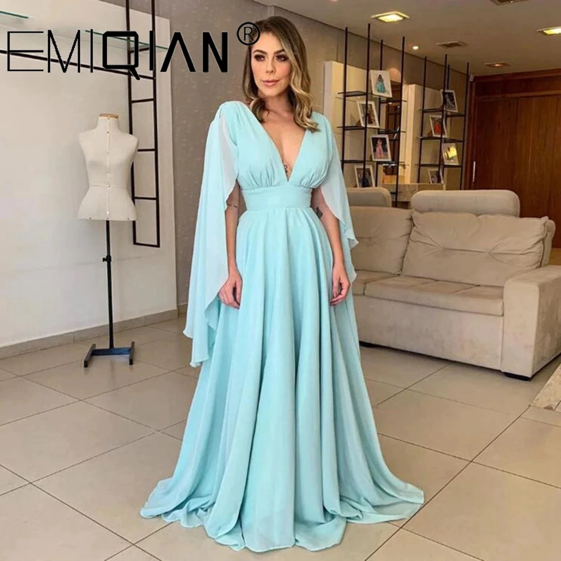 Modern Sky Blue Mother of the Bride Dresses Chiffon A Line Wedding Party Dresses V Neckline Mother Dress
Modern Sky Blue Mother of the Bride Dresses Chiffon A Line Wedding Party Dresses V Neckline Mother Dress