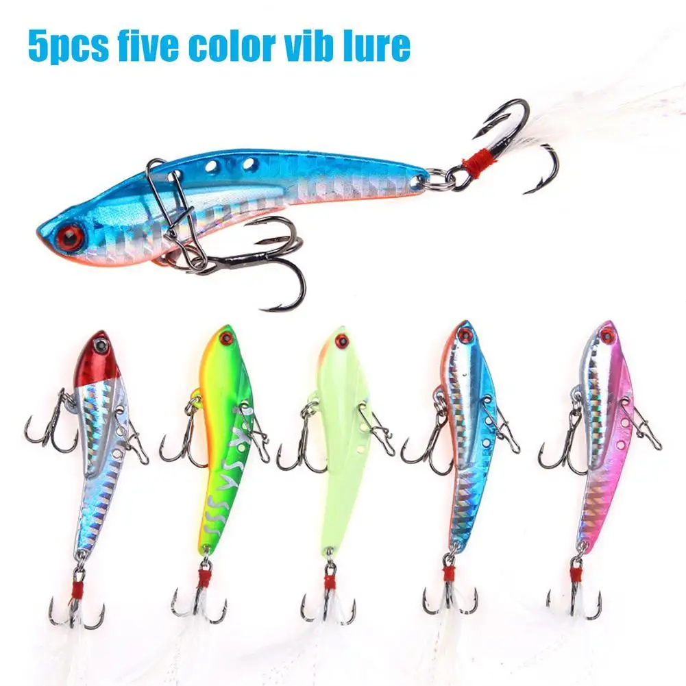 5pcs Five Color Vib Lure Long Casting Distance Versatile For Both Freshwater And Saltwater Feathered Hooks Artificial Bait
5pcs Five Color Vib Lure Long Casting Distance Versatile For Both Freshwater And Saltwater Feathered Hooks Artificial Bait