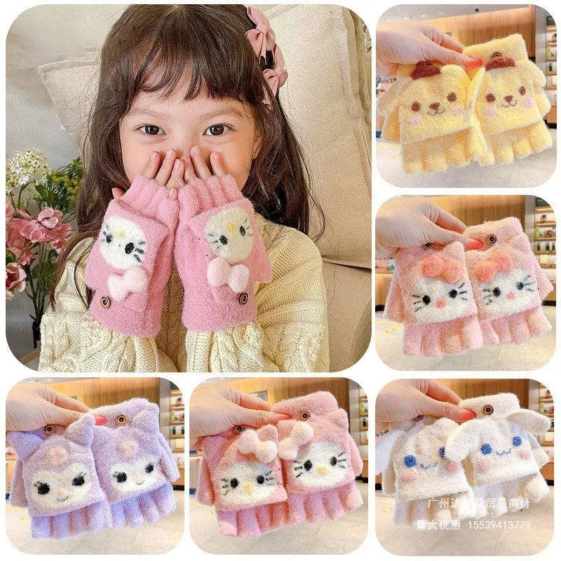 Kawaii Sanrio Kuromi Cinnamoroll плюшевые детские перчатки с откидной крышкой с пятью пальцами зимние аниме Sanrioed девочки сердце милые плотные теплые перч...
Kawaii Sanrio Kuromi Cinnamoroll плюшевые детские перчатки с откидной крышкой с пятью пальцами зимние аниме Sanrioed девочки сердце милые плотные теплые перч...