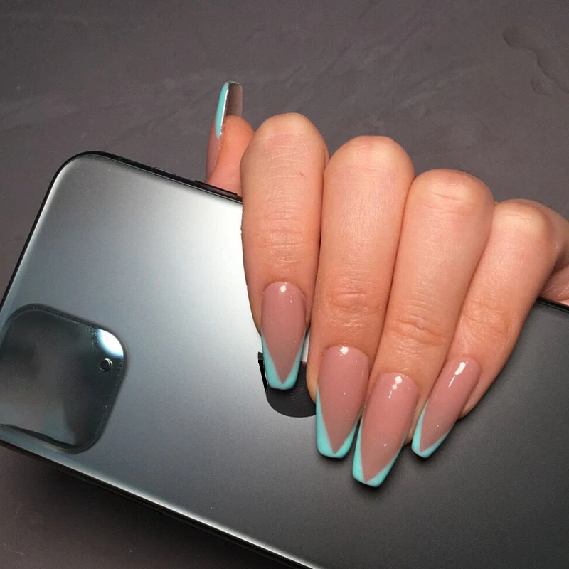 24pcs French False Nails Gradient Hit Color Fake Nail Press On Nail Manicure Nail Art Decoration Fullcover Tips With Glue
24pcs French False Nails Gradient Hit Color Fake Nail Press On Nail Manicure Nail Art Decoration Fullcover Tips With Glue
