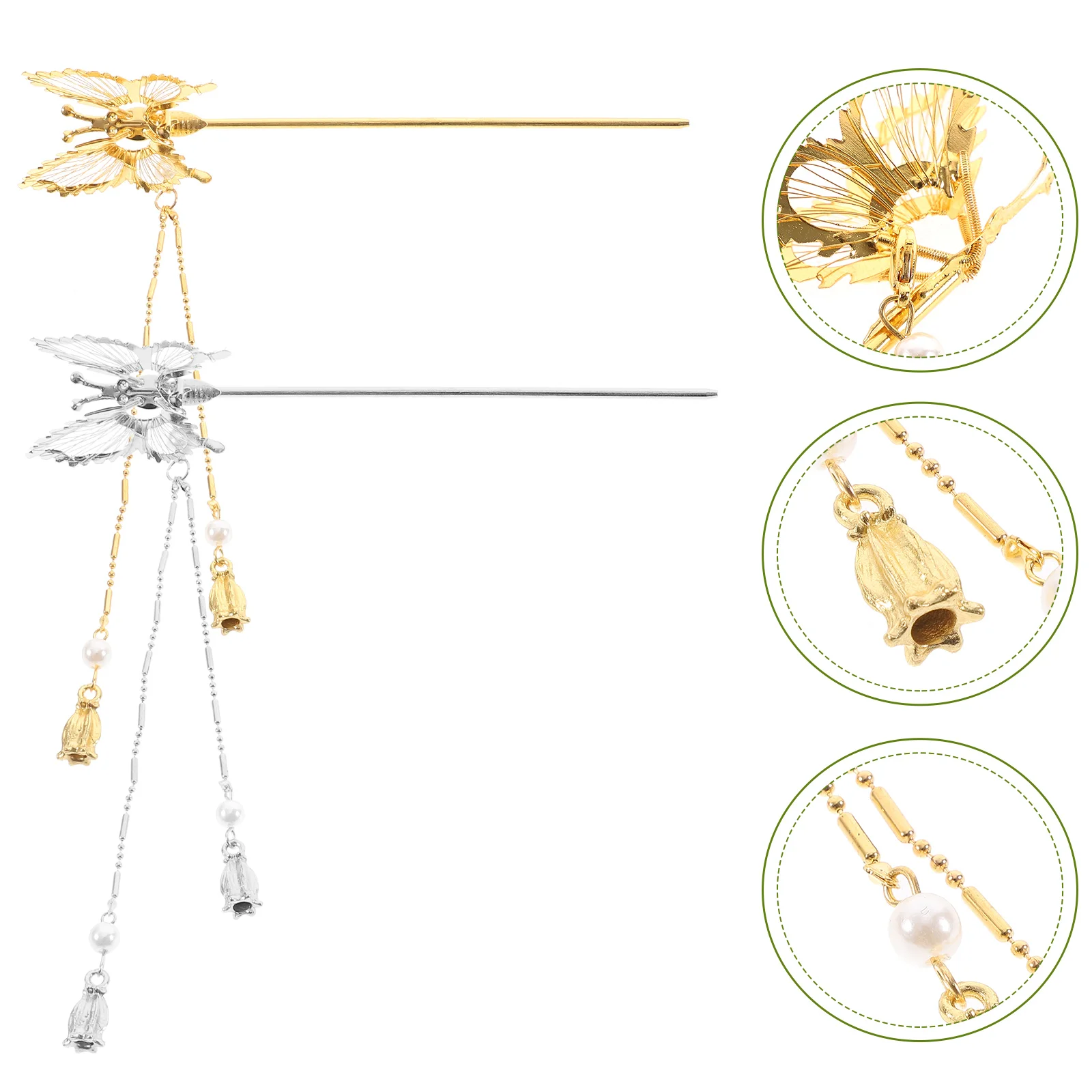 2 Pcs China Hair Chopsticks Butterfly Chinese Bun Tassel Metal Long Miss 
2 Pcs China Hair Chopsticks Butterfly Chinese Bun Tassel Metal Long Miss
