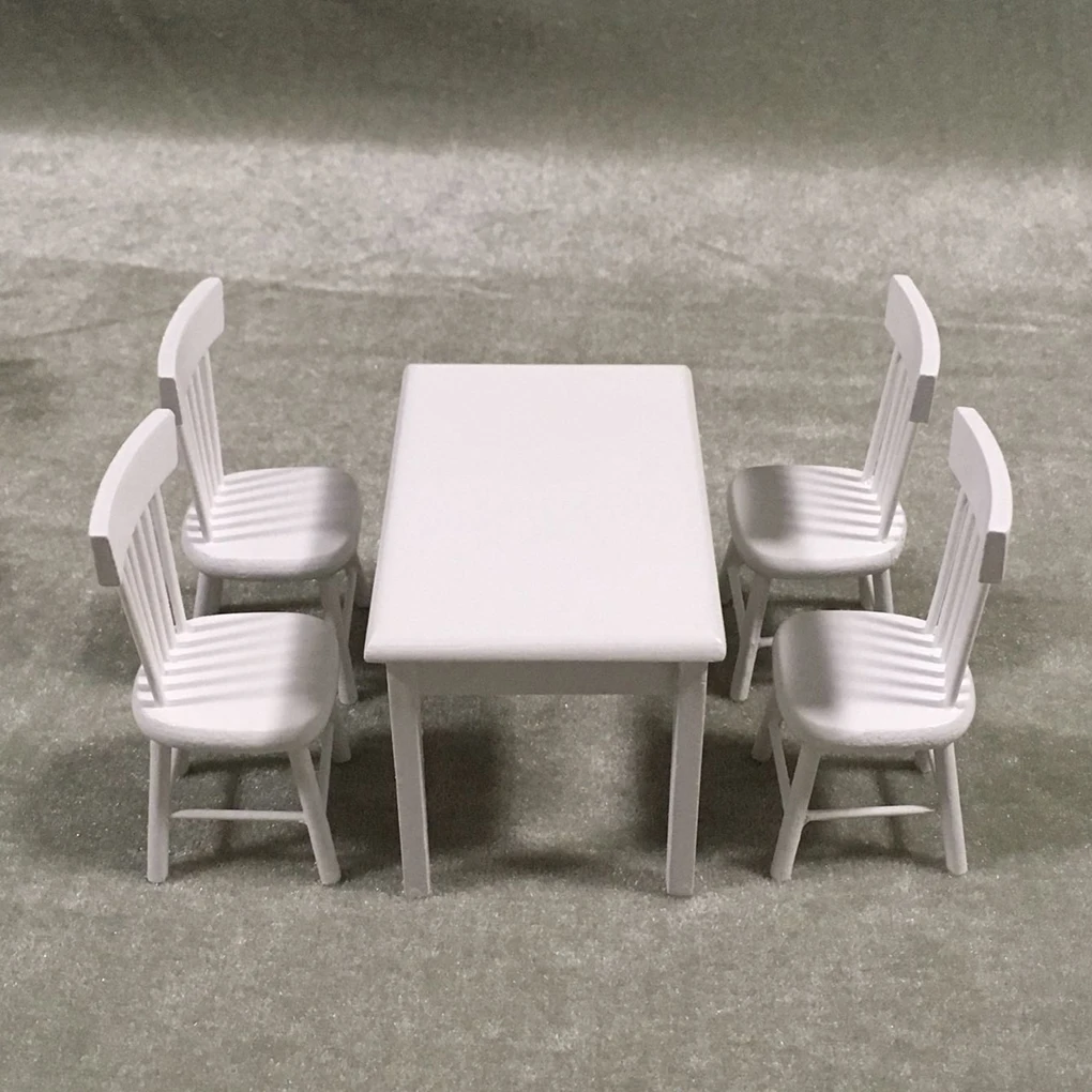 5pcs/set 1:12 Dollhouse Miniature Furniture Set Wooden Dining Table 4 Chairs Living Room Accessory
5pcs/set 1:12 Dollhouse Miniature Furniture Set Wooden Dining Table 4 Chairs Living Room Accessory