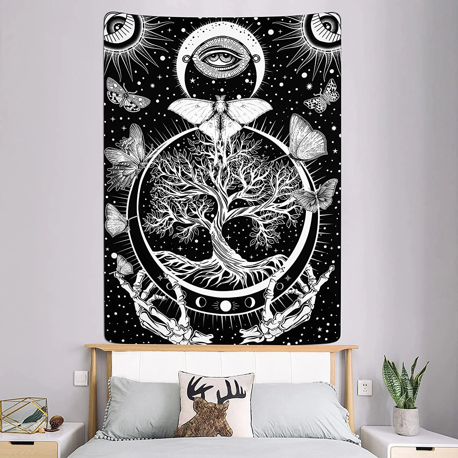 Butterfly Tapestry Tree of Life Aesthetic Bedroom Decor Sun Moon Celestial Star Black White Wall Hanging Room Blanket Home Tapiz
Butterfly Tapestry Tree of Life Aesthetic Bedroom Decor Sun Moon Celestial Star Black White Wall Hanging Room Blanket Home Tapiz