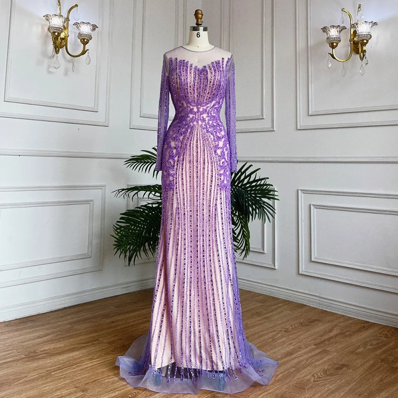 Lilac Long Sleeve Mermaid Evening Dresses Muslim 2023 Customized OEM/ODM71959 Elegant Beaded Party Gowns For Women
Lilac Long Sleeve Mermaid Evening Dresses Muslim 2023 Customized OEM/ODM71959 Elegant Beaded Party Gowns For Women