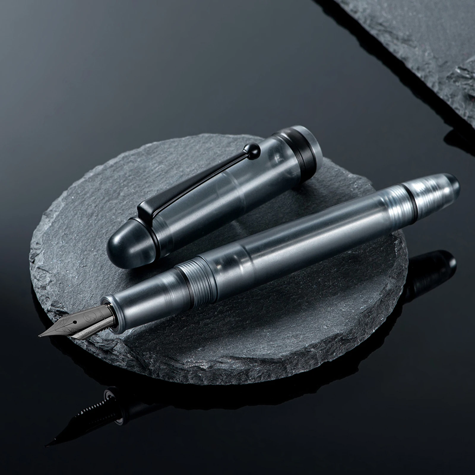 

Asvine V126 Vacuum Filling Fountain Pen Acrylic Matte Gray EF/F/M Nib Acrylic Pen for business office writing school supplies