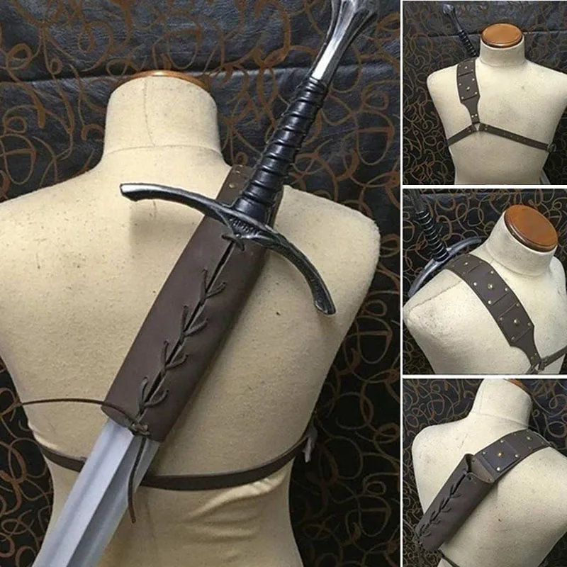 Medieval Shoulder Back Sword Scabbard Sheath Leather Rapier Holder Frog Harness Holster Men Larp Warrior Costume Props For Adult
Medieval Shoulder Back Sword Scabbard Sheath Leather Rapier Holder Frog Harness Holster Men Larp Warrior Costume Props For Adult