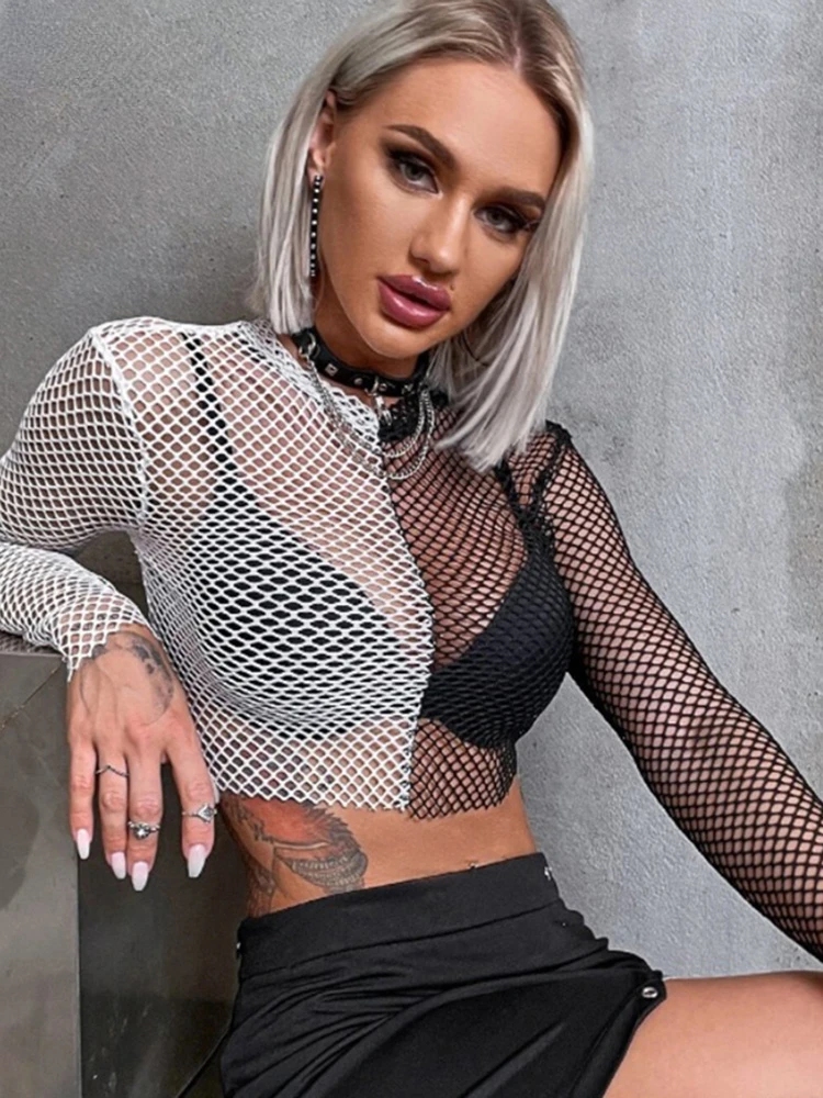 Y2K O Neck Mesh Hole See Through Long Sleeve Bodycon Crop T Shirts Women 2022 Summer Sexy High Street Party Club Streetwear
Y2K O Neck Mesh Hole See Through Long Sleeve Bodycon Crop T Shirts Women 2022 Summer Sexy High Street Party Club Streetwear