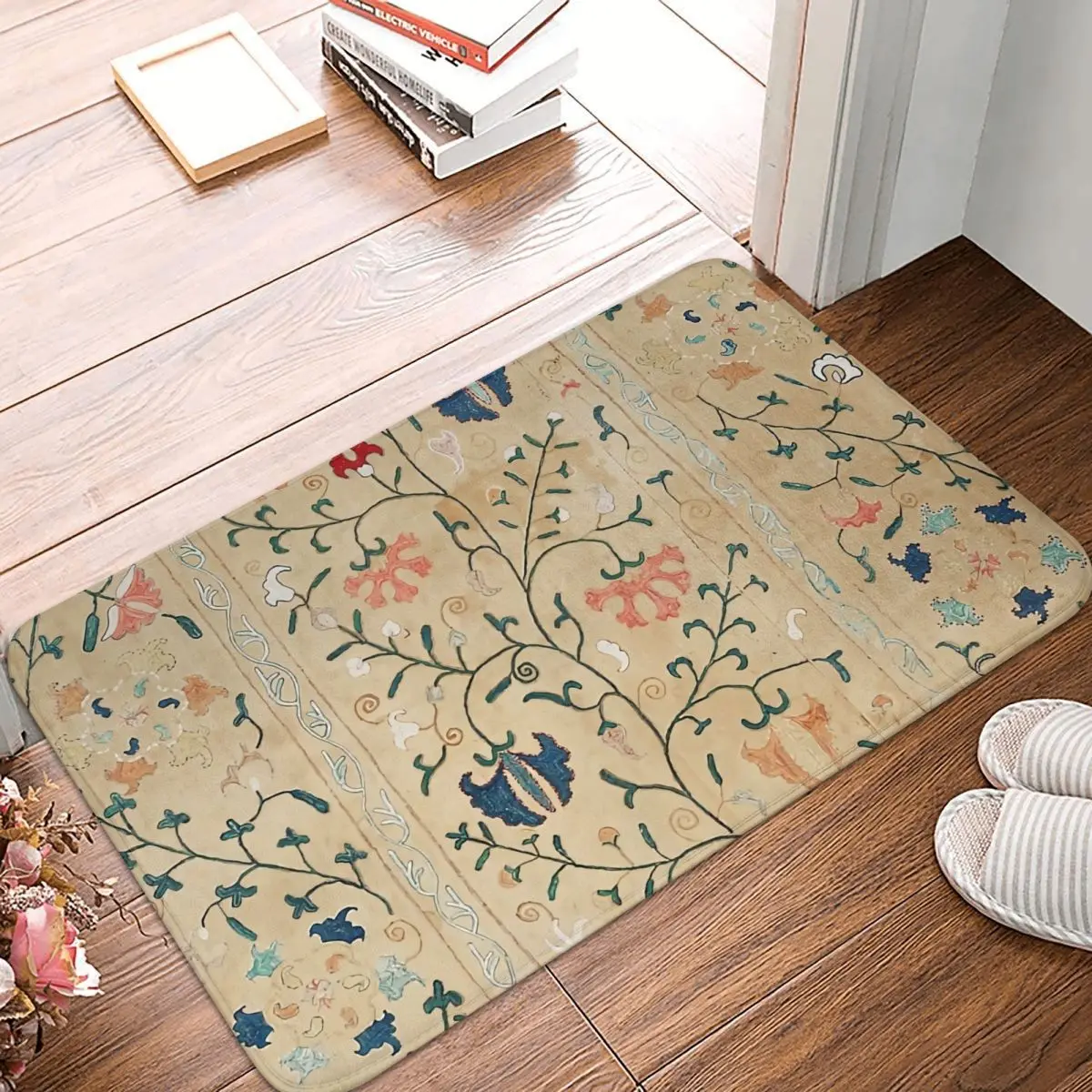 Oriental Rug Art Culture Non-slip Doormat Uzbekistan Suzani Nim Embroidery Living Room Mat Prayer Carpet Indoor Modern Decor
Oriental Rug Art Culture Non-slip Doormat Uzbekistan Suzani Nim Embroidery Living Room Mat Prayer Carpet Indoor Modern Decor