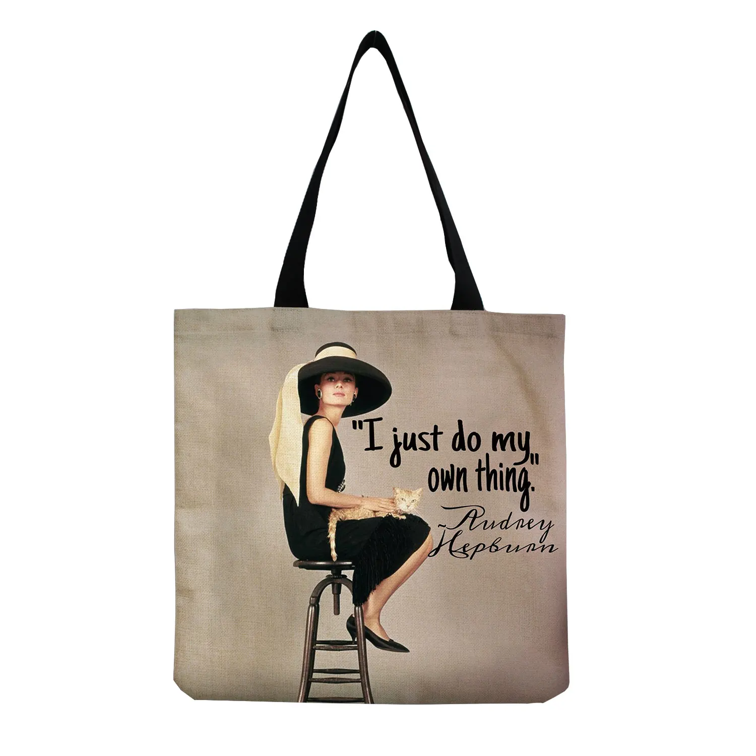 Hipster Audrey Hepburn Graphic Design Women's Tote Bag with Veil Brown Handbag Large Capacity Women's Eco Shopping Bag
Hipster Audrey Hepburn Graphic Design Women's Tote Bag with Veil Brown Handbag Large Capacity Women's Eco Shopping Bag