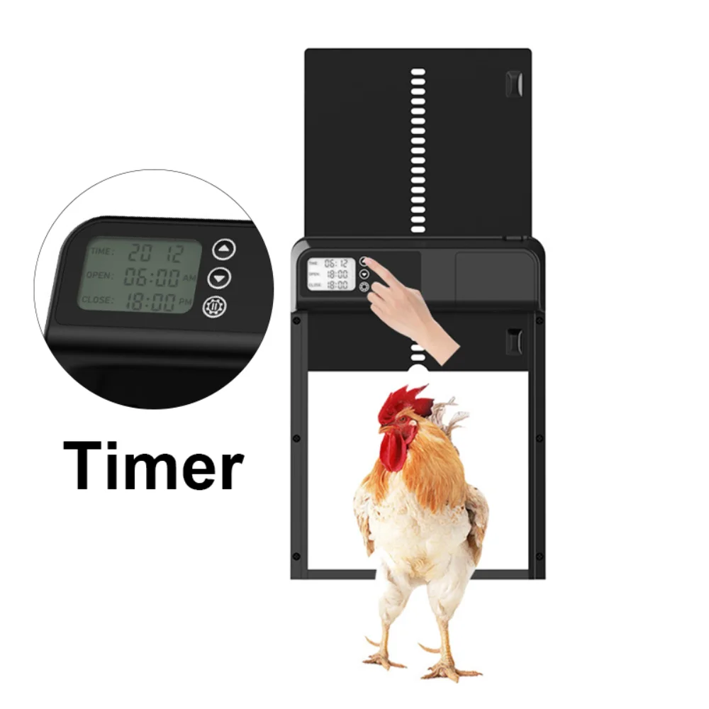 Battery Powered Automatic Chicken Coop Door Opener with Timer Aluminum Poultry Door Farm Accessories Gallinero Exterior
Battery Powered Automatic Chicken Coop Door Opener with Timer Aluminum Poultry Door Farm Accessories Gallinero Exterior