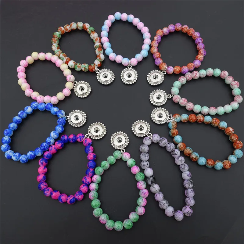 Children Girls Boys Colorful Glass Beads Bracelet Metal 12mm Snap Buttons Wristband Socket Jewelry
Children Girls Boys Colorful Glass Beads Bracelet Metal 12mm Snap Buttons Wristband Socket Jewelry