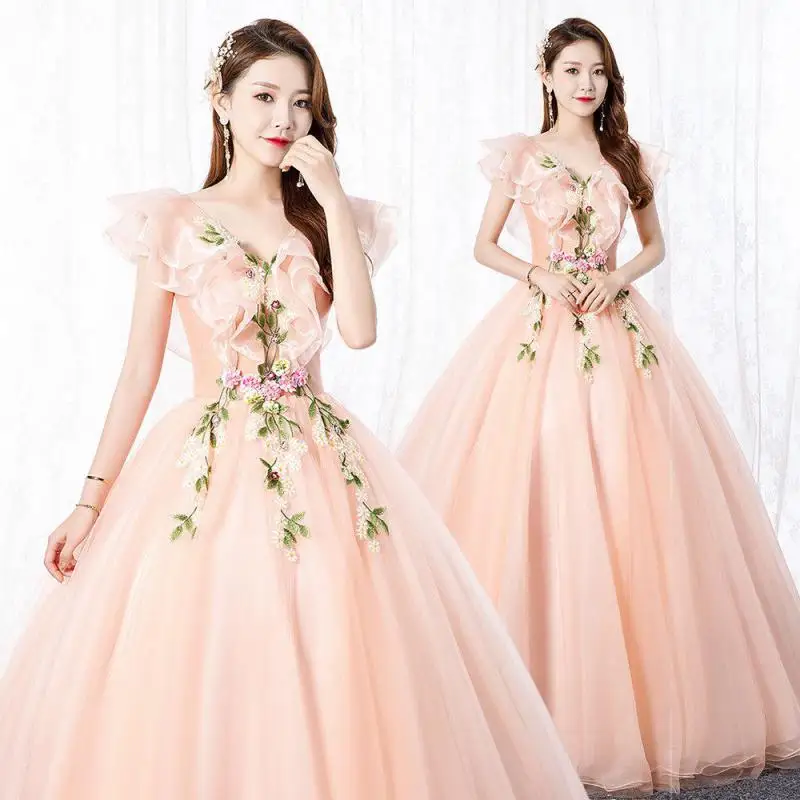 Sweet Ruched Tulle Ball Gown Sexy Deep V-neck Illusion Quinceanera Dresses Lace Floral Sleeveless Vestido De Debutante Plus Size
Sweet Ruched Tulle Ball Gown Sexy Deep V-neck Illusion Quinceanera Dresses Lace Floral Sleeveless Vestido De Debutante Plus Size