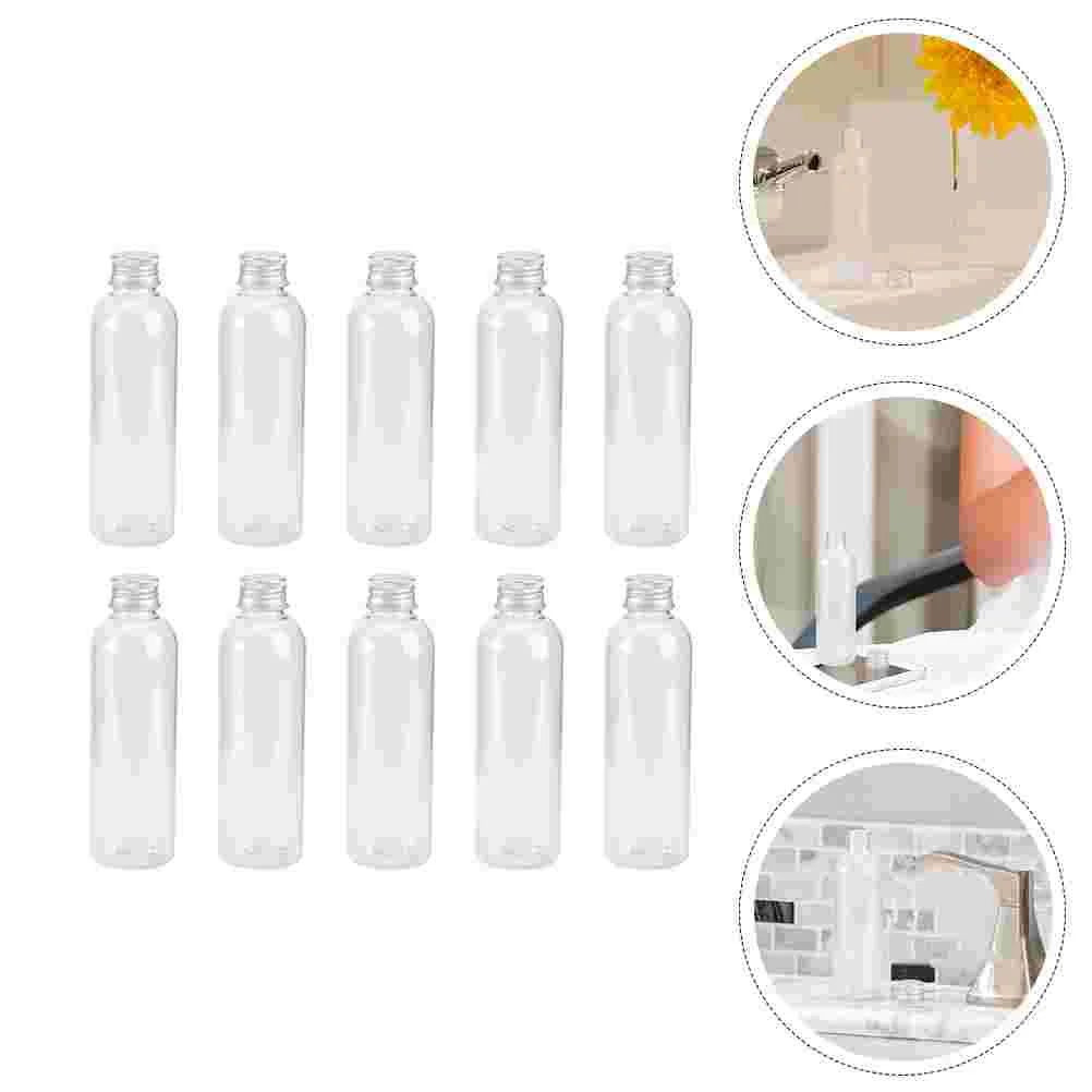 10 Pcs Transparent Aluminum Cap Bottle Mini Juice Bottles Shampoo Plastic Travel Sub-packing 
10 Pcs Transparent Aluminum Cap Bottle Mini Juice Bottles Shampoo Plastic Travel Sub-packing