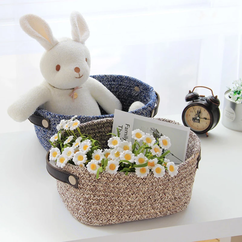 Storage Basket Household Goods Cotton Thread Weaving Finishing Basket Nordic Elegant Ins Leather Handle Cotton Rope Storage Box
Storage Basket Household Goods Cotton Thread Weaving Finishing Basket Nordic Elegant Ins Leather Handle Cotton Rope Storage Box