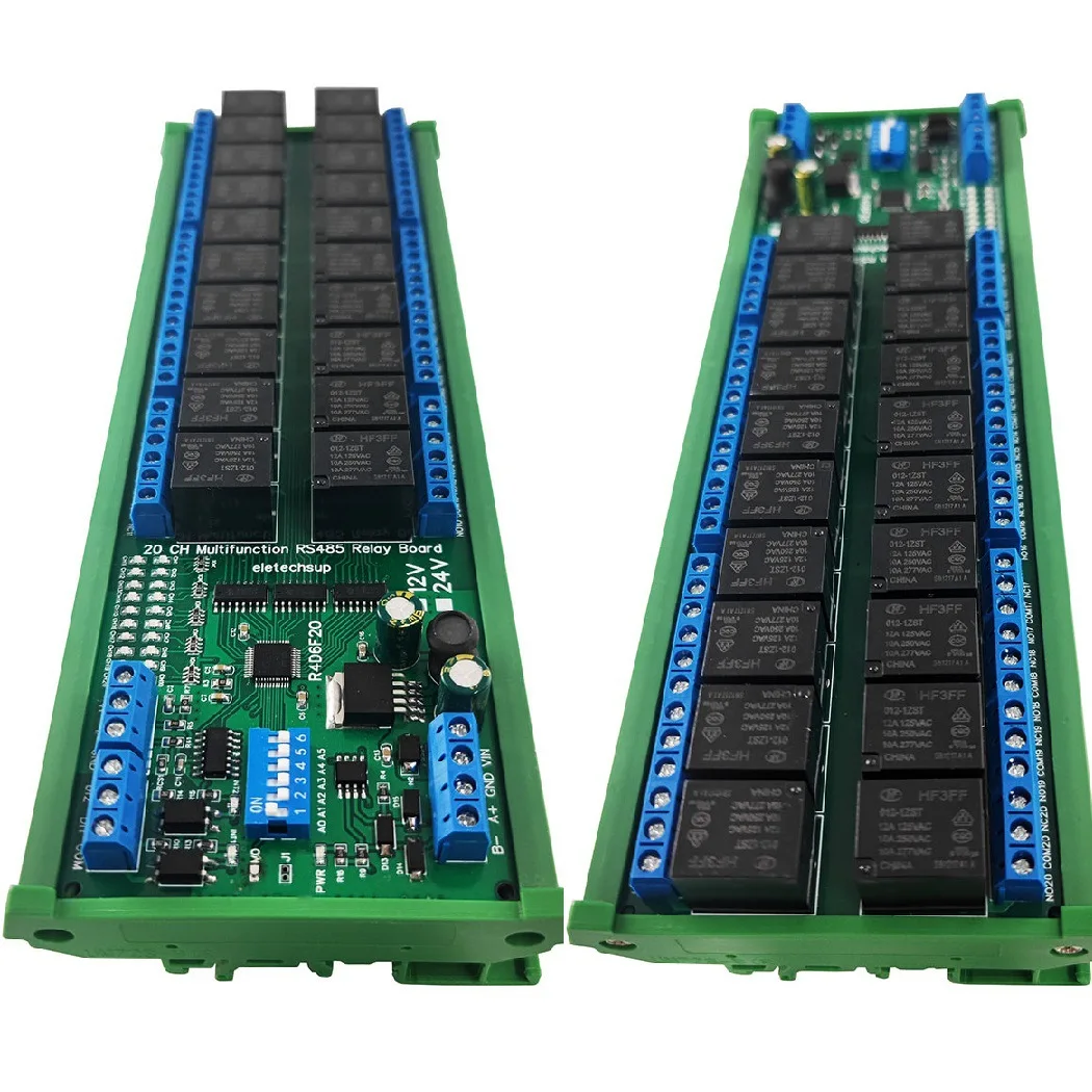 DC 12V/24V 20Ch Multifunction RS485 Relay Board 20DO 2DI 2AI PLC IO Expanding Module Modbus RTU 4-20MA 0-10V Relay Module
DC 12V/24V 20Ch Multifunction RS485 Relay Board 20DO 2DI 2AI PLC IO Expanding Module Modbus RTU 4-20MA 0-10V Relay Module