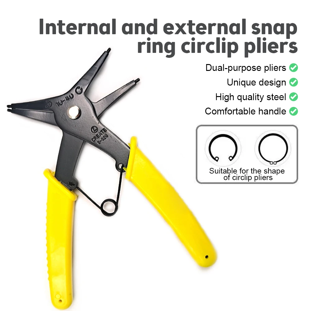 2 in 1 Snap Ring Plier Internal and External Circlip Plier Retaining Ring Pliers 4 Way Type Circlip Pliers Repair Tool
2 in 1 Snap Ring Plier Internal and External Circlip Plier Retaining Ring Pliers 4 Way Type Circlip Pliers Repair Tool