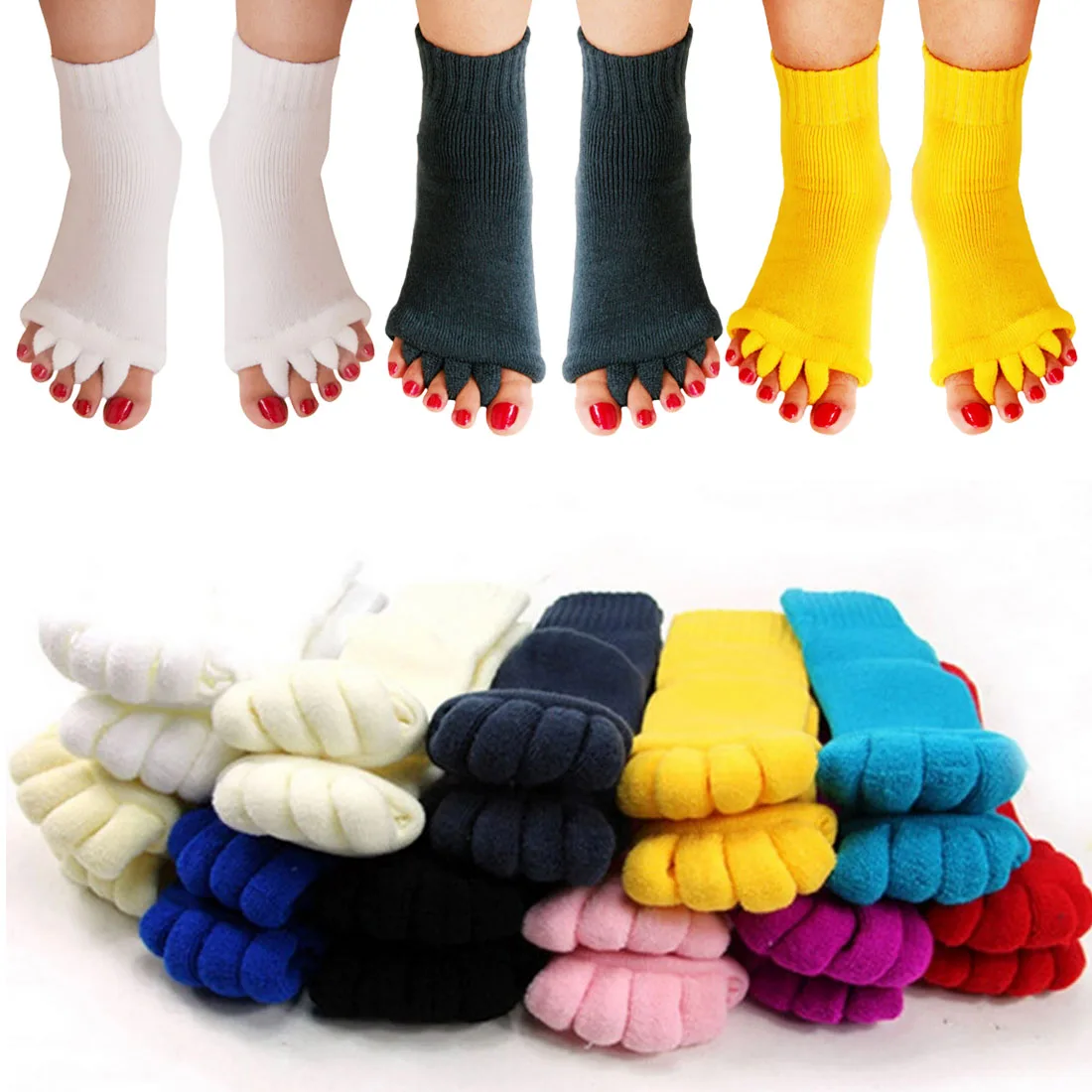 2Pcs Eastic Foot Alignment Pain Relief Socks for Pedicure Device Hallux Valgus Correction Five Toe Socks Fingers Toe Separators
2Pcs Eastic Foot Alignment Pain Relief Socks for Pedicure Device Hallux Valgus Correction Five Toe Socks Fingers Toe Separators