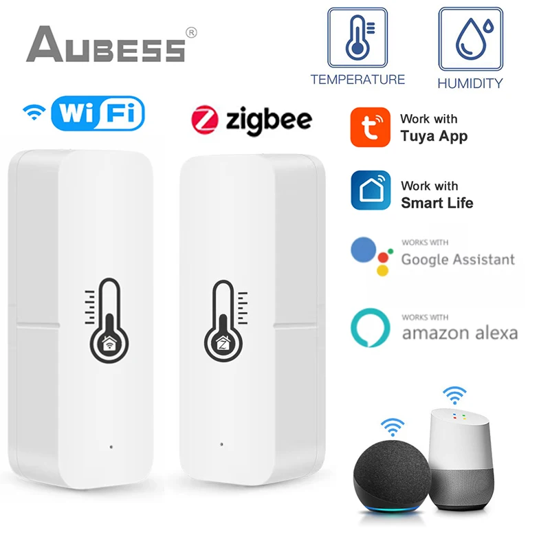 Aubess Tuya Smart Wifi ZigBee Temperature And Humidity Sensor Indoor Hygrometer Controller Monitoring For Alexa Google Home
Aubess Tuya Smart Wifi ZigBee Temperature And Humidity Sensor Indoor Hygrometer Controller Monitoring For Alexa Google Home