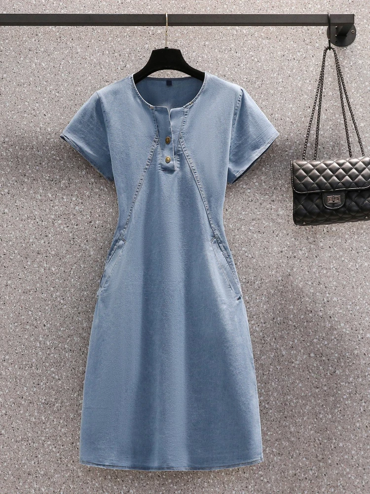 Blue Denim Dress Women 2023 Summer Korean Fashion Vintage Solid Female Casual Clothes Short Sleeve A-LINE Oversized Mini Dress
Blue Denim Dress Women 2023 Summer Korean Fashion Vintage Solid Female Casual Clothes Short Sleeve A-LINE Oversized Mini Dress