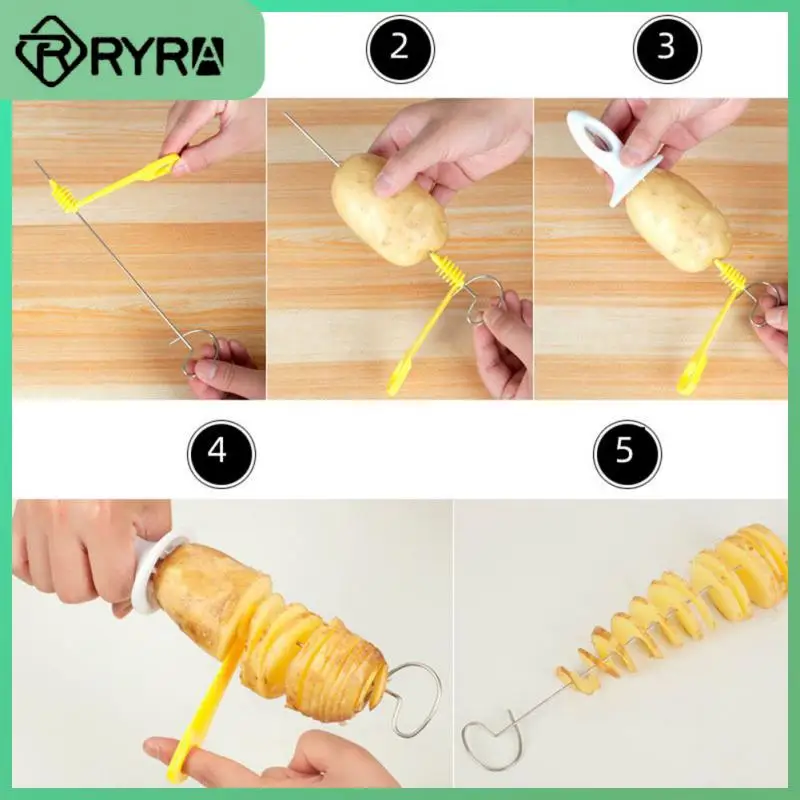 

2/4/5PCS Twisted Rotate Potato Slicer Whirlwind Cut Rotating Potato Slicing Knife Vegetable Plastic Potato Wedge Cutter Creative