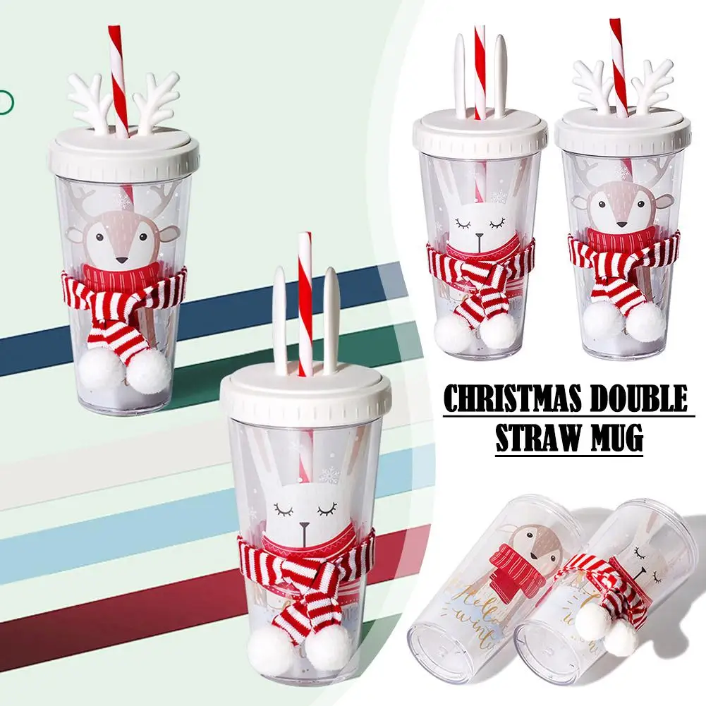 Christmas Mugs Creative Cups Flat Lid Straw Mugs Splash Straw Layer Proof Quality Rabbit Water Elk Durable Cup Cup Double H Y4I5 
Christmas Mugs Creative Cups Flat Lid Straw Mugs Splash Straw Layer Proof Quality Rabbit Water Elk Durable Cup Cup Double H Y4I5