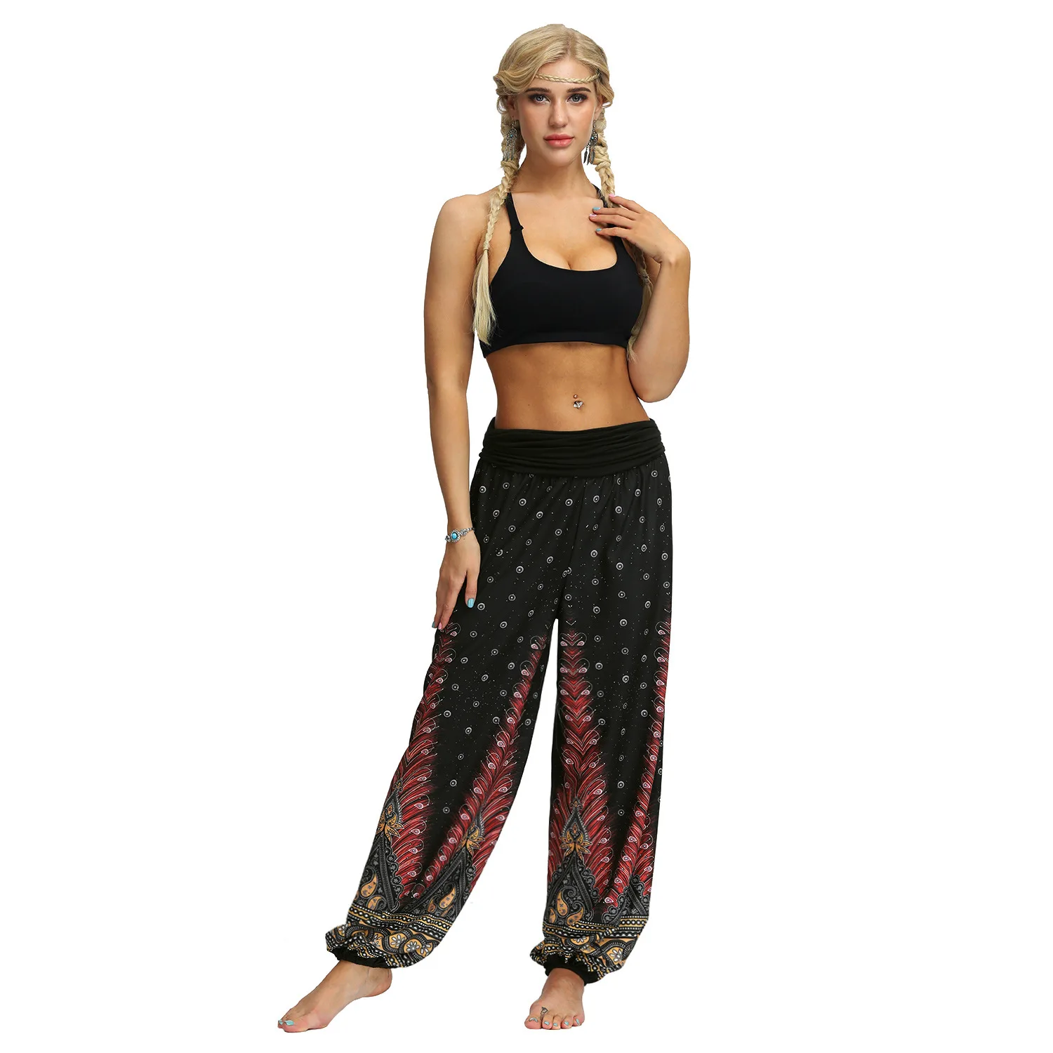 Sweatpants Baggy Vintage Feather Dot Print Ethnic Trousers Thai Casual Beam Feet Pants Bloomers Hip Hop Dance Harem Pants Women
Sweatpants Baggy Vintage Feather Dot Print Ethnic Trousers Thai Casual Beam Feet Pants Bloomers Hip Hop Dance Harem Pants Women