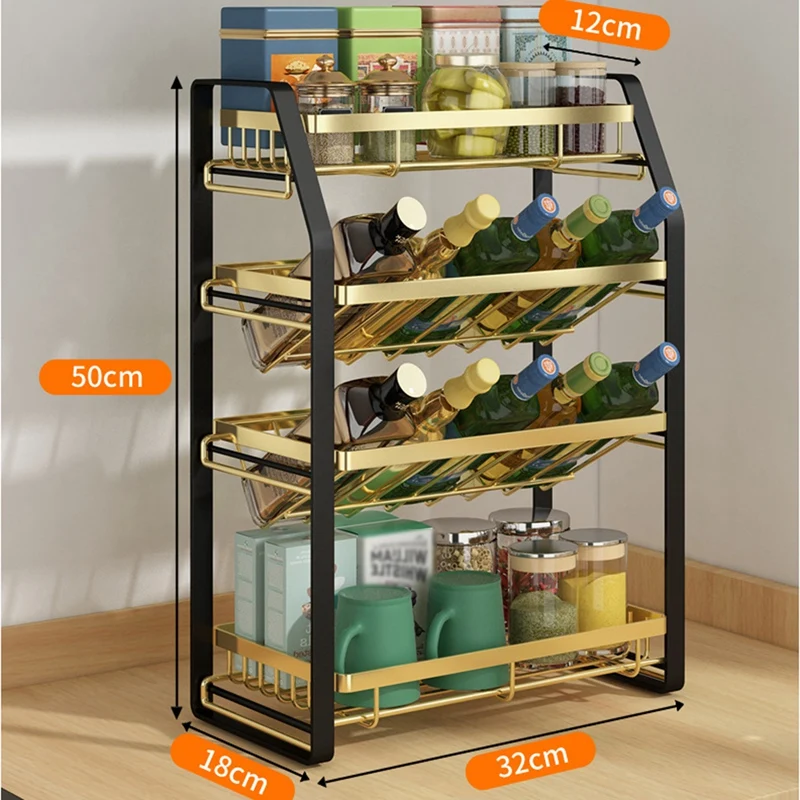 4 Tier Seasoning Bottle Rack Luxury Gold Colour Organizer Kitchen Spice Rack Kitchen Organizer Rack Kitchen Shelf
4 Tier Seasoning Bottle Rack Luxury Gold Colour Organizer Kitchen Spice Rack Kitchen Organizer Rack Kitchen Shelf