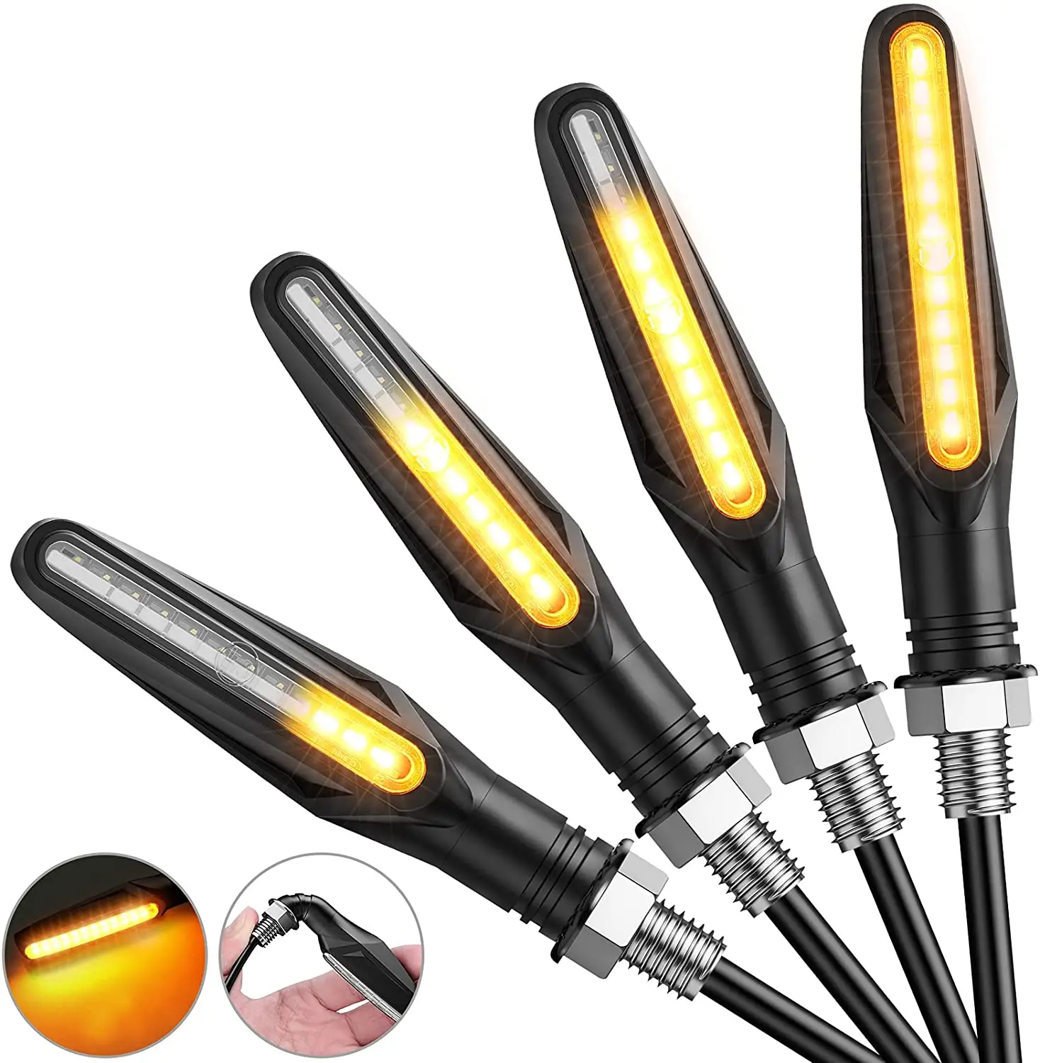 2PCS Motorcycle 12 LED Turn Signals Blinker Tail Flowing Light Water Motor Flashing Steering Lights Stop Indicator Signal IP68
2PCS Motorcycle 12 LED Turn Signals Blinker Tail Flowing Light Water Motor Flashing Steering Lights Stop Indicator Signal IP68