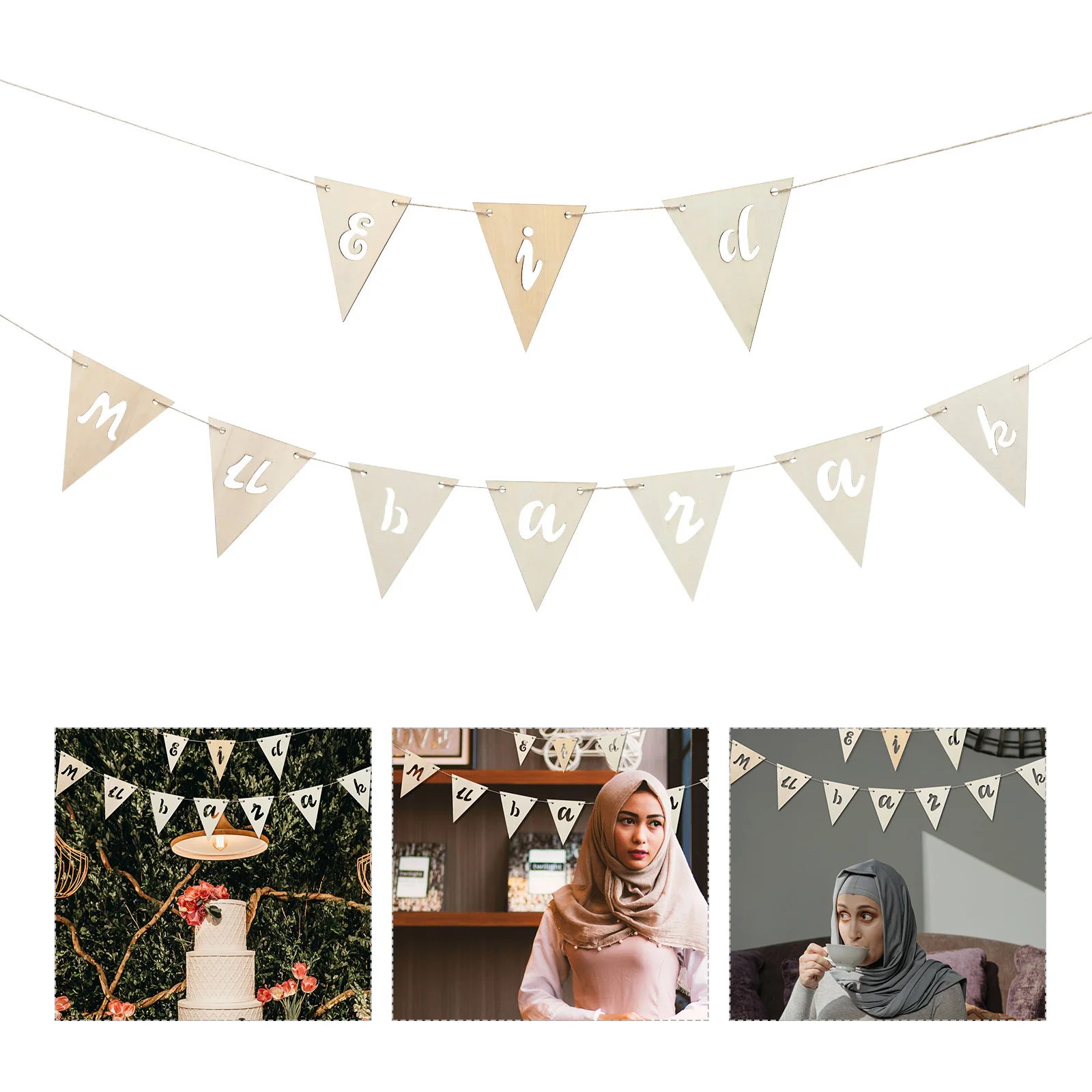 Mubarak Eid Ramadan Banner Decoration Kareem Hanging Bunting Flag Party Pendant Garland Backdrop Decor Moroccan String Wood 
Mubarak Eid Ramadan Banner Decoration Kareem Hanging Bunting Flag Party Pendant Garland Backdrop Decor Moroccan String Wood
